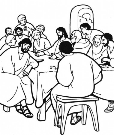 The Last Supper coloring page. | Holy Week & Easter