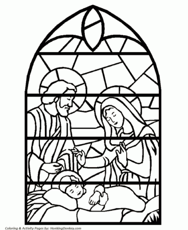 Stained Glass Christmas - Coloring Pages for Kids and for Adults