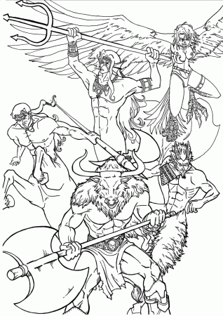 Greek Mythology Coloring Page - Coloring Pages for Kids and for Adults