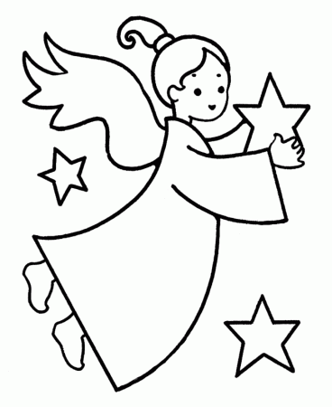 Christmas Angel - Coloring Pages for Kids and for Adults
