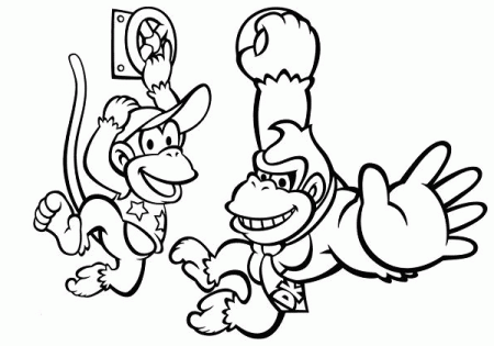 Donkey Kong and Diddy Kong Coloring Pages - Donkey Kong Coloring Pages - Coloring  Pages For Kids And Adults