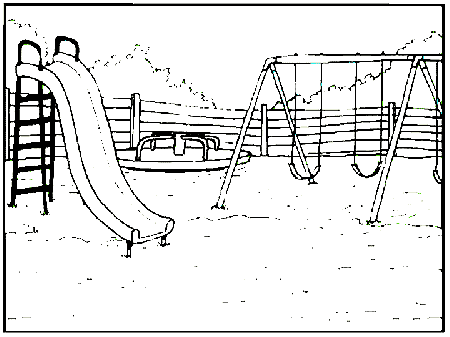 Swing Set Coloring Page