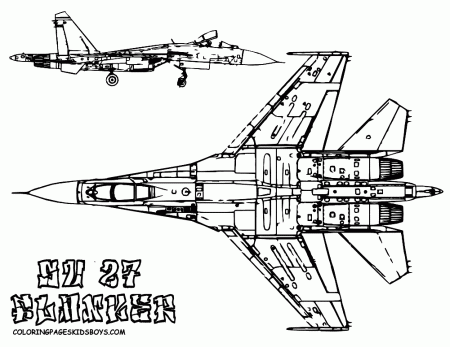 Mighty Military Airplane Coloring | Fighter Jets | Free | Airplane ...