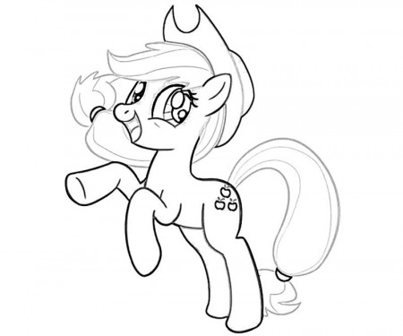 Applejack Pony Coloring Page Images & Pictures - Becuo