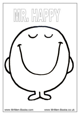 Mr Happy Coloring Page