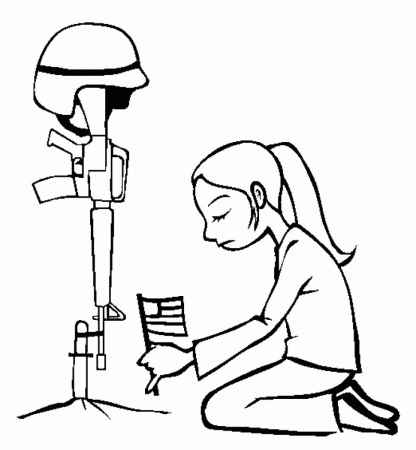Remembrance Day Visit And Give A Prayer At The Hero Coloring Page 