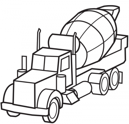 Printable Cement Truck Coloring Page | Coloring Pages 4 Free