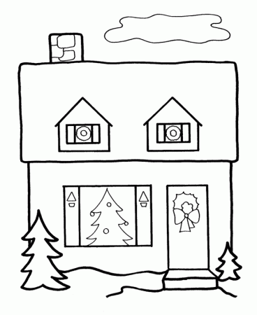 Winter Season House Holiday Coloring Pages of Christmas | Coloring