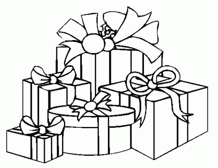 Christmas Tree With Presents Coloring Pages | Cartoon Coloring Pages