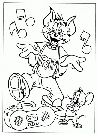 Tom And Jerry Music Coloring Pages For Kids Coloring Pages 190760 