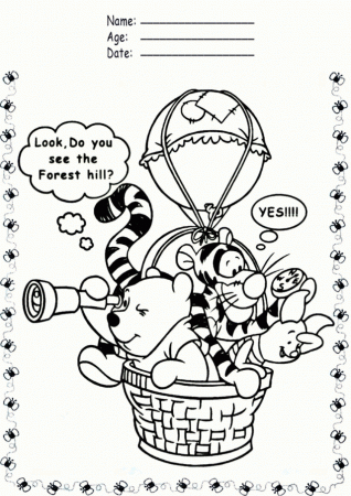 Baby Pooh Coloring Pages Disney Winnie The Tigger Eeyore And 