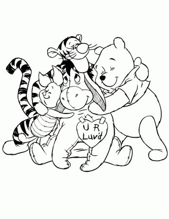 valentines day hug coloring page printable pages