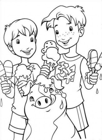 Holly Hobbie Having Ice Cream Coloring Page Coloringplus 192151 