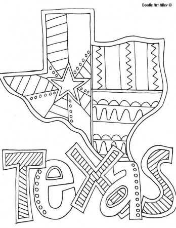 Texas Coloring Page by Doodle Art Alley | Texas