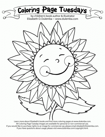 dulemba: Coloring Page Tuesday - Sunflower