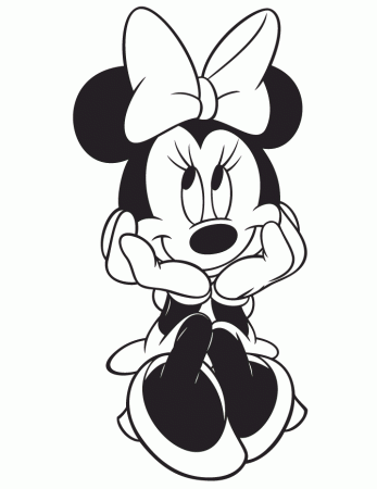 Mickey Mouse Sitting And Smiling Coloring Page | Free Printable 