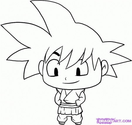 How to Draw Chibi Goku, Step by Step, Chibis, Draw Chibi, Anime 