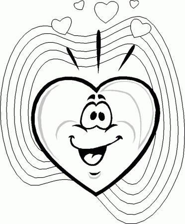smiley face with love heart eyes coloring page of kids - Coloring 