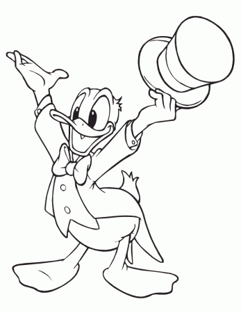 Donald Duck Putting On Show Coloring Page | Free Printable 