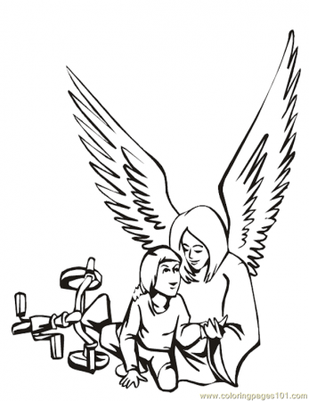Coloring Pages 001 Angels 25 (Other > Religions) - free printable 
