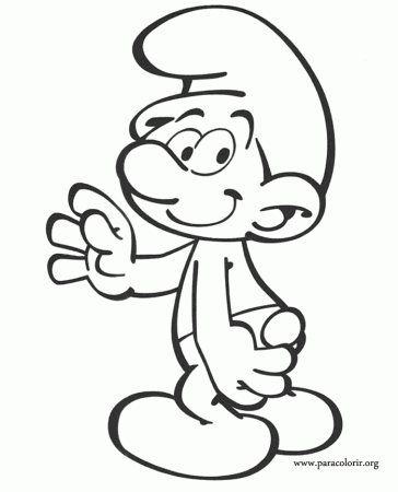 coloring page of clumsy smurf he s the hero of the the smurfs 