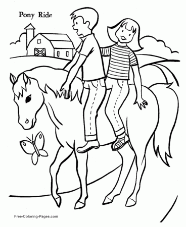 Printable coloring pages of Horses - 028