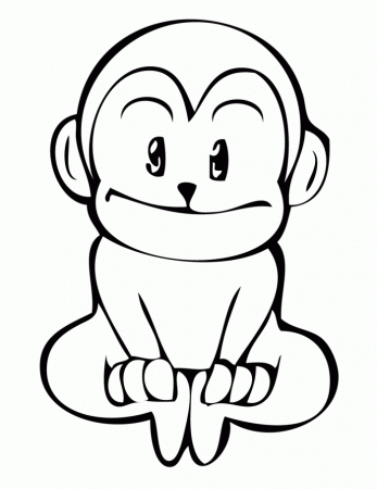 Baby Monkey Coloring Page Educations | 99coloring.com