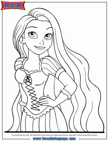 Walt Disney Tangled Coloring Page | Free Printable Coloring Pages