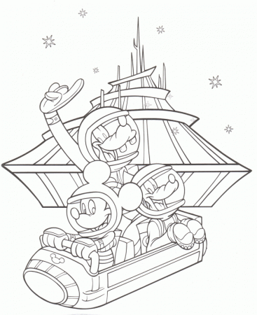 Space Mountain Coloring Pages 600x600px