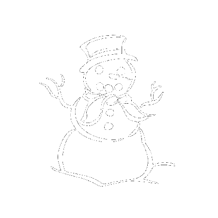 Snowman with Top Hat Coloring Page | Purple Kitty