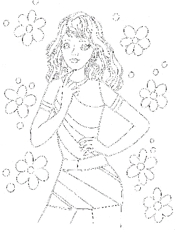 fashionable girls Colouring Pages (page 2)