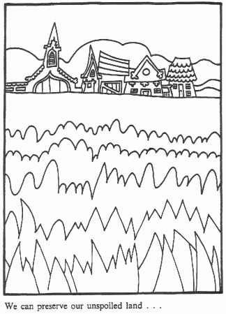 Field & Town - Coloring Page for Kids - Free Printable Picture