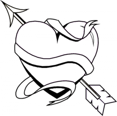 Heart With Arrow Coloring Pages Gqxgudl - d'Sko