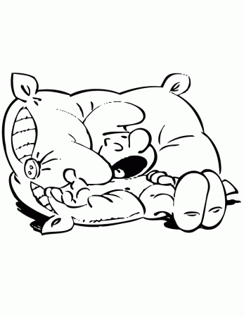 sleeping smurf Colouring Pages