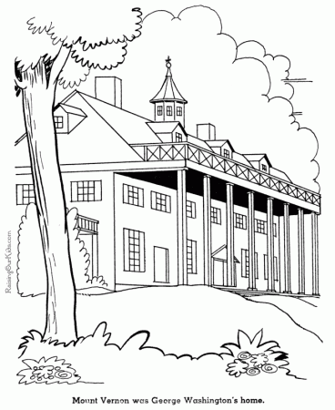 George Washington's home, Mount Vernon coloring pages 025