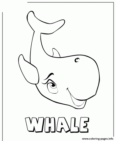 Whale With Big Cute Eyes Coloring Pages Printable