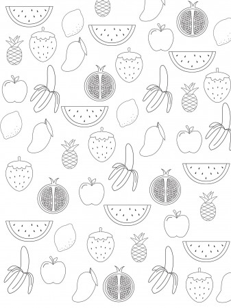 Fruit Minimalist Coloring Page Homeschool Supplies - Etsy