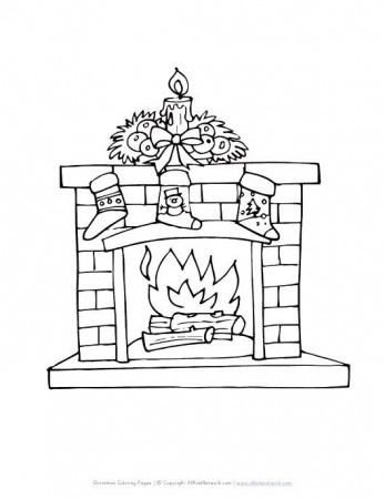 fireplace with stockings coloring page | Christmas coloring pages ...