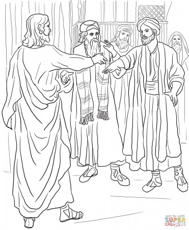 Jesus Meets Zacchaeus coloring page | Free Printable Coloring Pages
