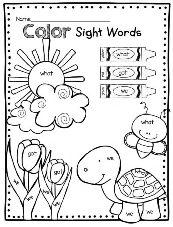 Turtle Sight Words Coloring Page - Free Printable Coloring Pages for Kids