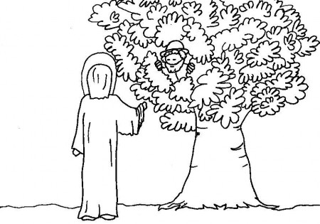 Jesus And Zacchaeus Coloring Page Archives - Coloring Page For ...