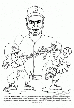 Jackie Robinson - Famous African Americans Coloring Pages