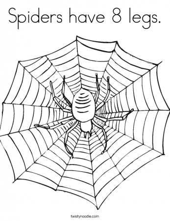 Spiders have 8 legs Coloring Page - Twisty Noodle