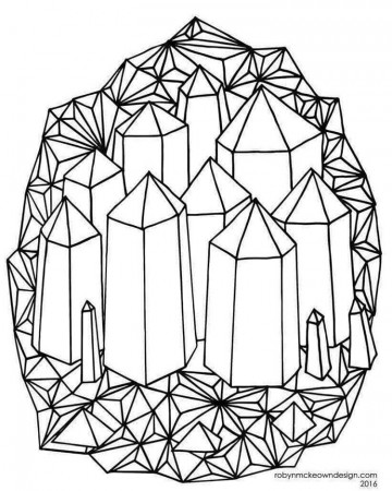 Crystal black and white illustration for coloring page ...