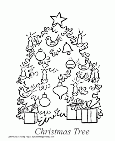 Christmas Tree Coloring Pages - Old Fashioned Christmas Tree ...