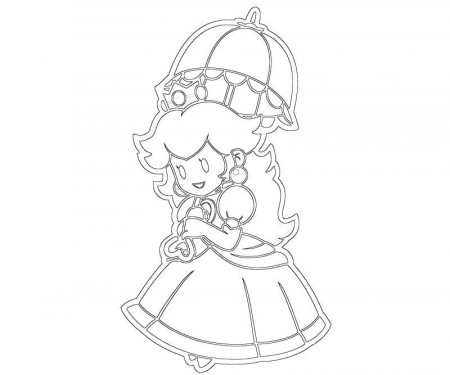 Princess Peach Colouring - Coloring Pages for Kids and for Adults