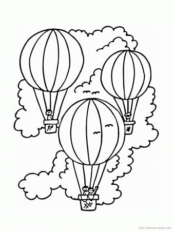 Vintage Hot Air Balloon Coloring Page | Clipart Panda - Free ...
