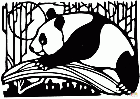 Panda In Bamboo Forest coloring page | Free Printable Coloring Pages
