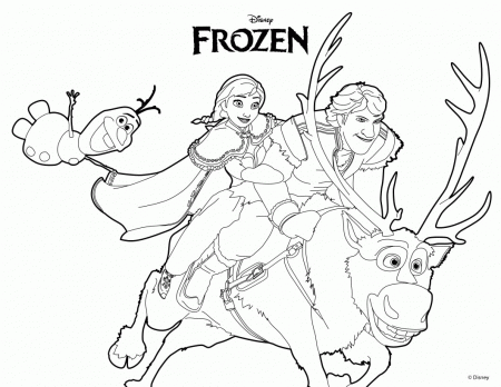 Ana, Olaf & Kristoff coloring page - Frozen Coloring Pages