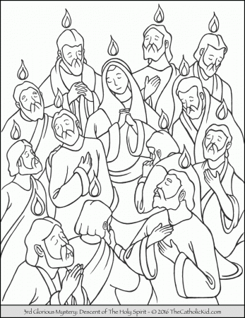Glorious Mysteries Rosary Coloring Pages - The Catholic Kid